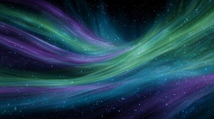 Obraz premium Abstract cosmic aurora background with nebula effect in shades of blue and green