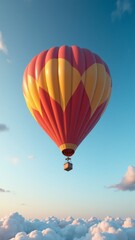 Obraz premium Hot air balloon flying high in the sky