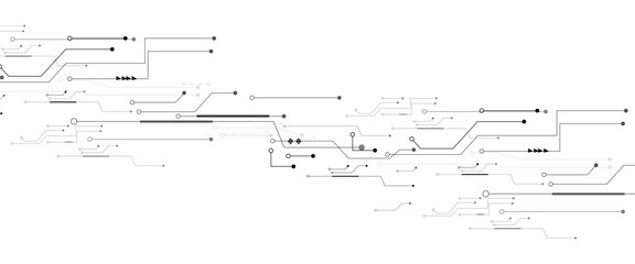 Title	
Abstract grey circuit line technology pattern on white background, futuristic vector illustration of digital circuitry design for tech backgrounds	
