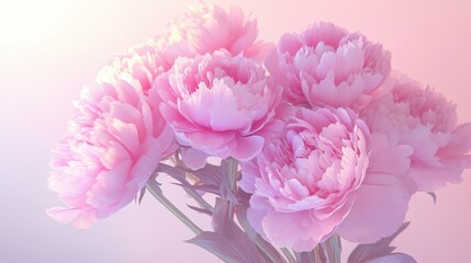 Obraz premium A close-up of soft pink peonies with a dreamy, blurred background.