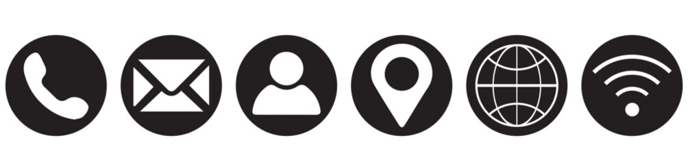 Web icon set. Website set icon vector. for computer and mobile. Business card icons. Contact us line icons. Communication information icon symbol, sign . Editable stroke. Vector illustration
