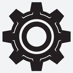 gear icon silhouette vector art illustration, gear icon vector illustration