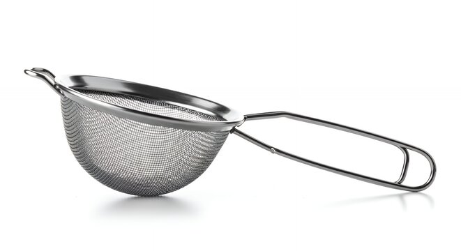 Stainless steel strainer isolated