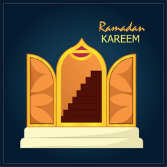 Golden Mihrab Entrance. Vector