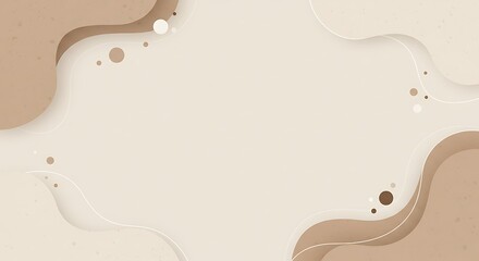 Obraz premium A soft, abstract background featuring flowing organic shapes and subtle curves in muted beige and brown tones, creating a gentle and natural feel.