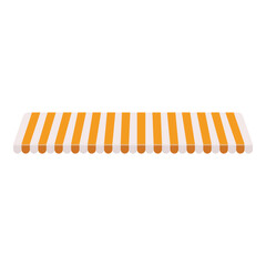 Vector illustration orange and white striped shop canopy, store window awning