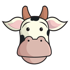 Cute cow face cartoon. Vector