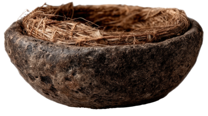 Ancient Bowl: A close-up shot of an antique bowl with a textured exterior, showcasing its rustic charm and historical significance.