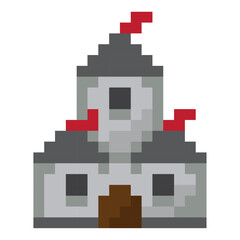 Medieval castle with towers. Vector