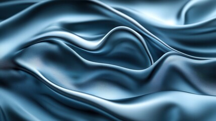 Fototapeta premium Flowing, luxurious fabric folds in deep blue