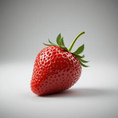 isolated white of fresh raw strawberry picked from farm