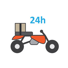 Motorbike delivery 24h. Vector