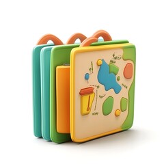 Colorful stacked puzzle boards for children