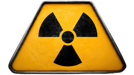 Hazard Symbol: A close-up shot of a radiation hazard symbol. The symbol stands as a visual representation of potential danger, emphasizing the need for caution and safety.