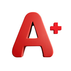 Obraz premium Red Letter And Plus Sign Are Shown On isolated on a transparent background