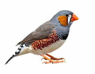 Australian zebra finch isolated on white background
