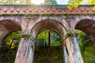 Naklejka premium Suirokaku water bridge (aqueduct) in Kyoto, Japan