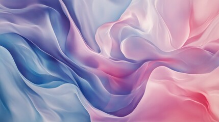 Fototapeta premium Abstract pastel pink, blue, and purple flowing fabric waves.