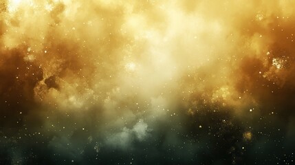 Golden nebula, cosmic clouds