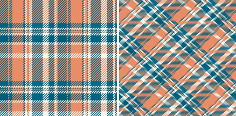 Check textile pattern of texture tartan seamless with a background vector fabric plaid. Set in favorite colors. Trousers for women.