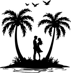 "Summer Vacation Silhouette Icon Set &ndash; Beach and Holiday Elements"