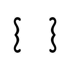 Curly text brackets. Corner parentheses and Bracket punctuation. Vector illustration 