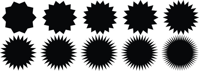 Zig-zag circle collection in black and red color. Wave zigzag dividers. Undulating zig zag round frame. Circle with sharp and rounded waves edge. Sale and big set of red zig,black silhouettes of trees