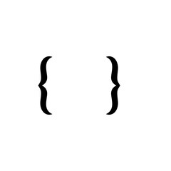 Curly text brackets. Corner parentheses and Bracket punctuation. Vector illustration 