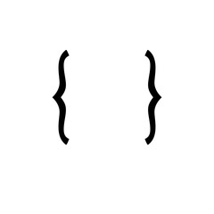 Curly text brackets. Corner parentheses and Bracket punctuation. Vector illustration 