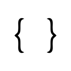 Curly text brackets. Corner parentheses and Bracket punctuation. Vector illustration 