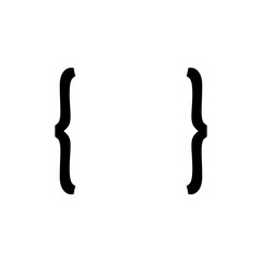 Curly text brackets. Corner parentheses and Bracket punctuation. Vector illustration 