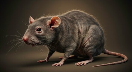 Detailed Rat Illustration Striking Pose Captivating Realism