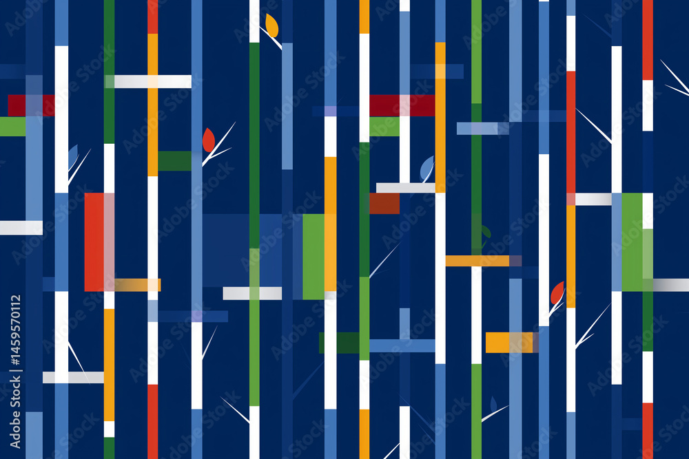 Poster Abstract graphical design with colorful geometric pattern, creating an artistic and visually captivating display