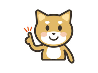 ポイントを説明するかわいい柴犬の上半身イラスト