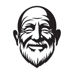 Content Happy Face silhouette, happy and serene – Happy Face illustration – Minimalist Happy Face vector – Happy Silhouette

