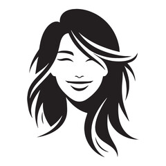 Pure Happy Face silhouette, radiant with joy – Happy Face illustration – Minimalist Happy Face vector – Happy Silhouette

