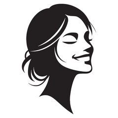 Energetic Happy Face silhouette with bright cheer – Happy Face illustration – Minimalist Happy Face vector – Happy Silhouette

