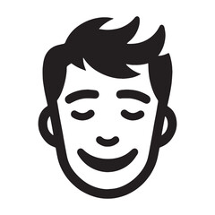 Vibrant Happy Face silhouette, a symbol of happiness – Happy Face illustration – Minimalist Happy Face vector – Happy Silhouette

