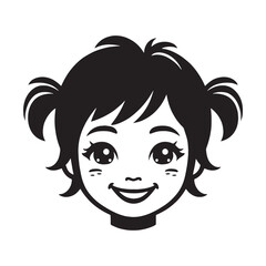 Bubbling Happy Face silhouette, full of excitement – Happy Face illustration – Minimalist Happy Face vector – Happy Silhouette

