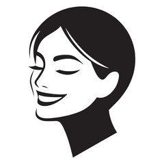 Joyful Happy Face silhouette, cheerful and bright – Happy Face illustration – Minimalist Happy Face vector – Happy Silhouette

