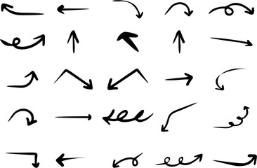 Hand drawn doodle Arrows. Scribble design element Arrows, perfect for presentations, info graphics, social media, graphic design, digital scrap booking, educational materials, and creative projects.