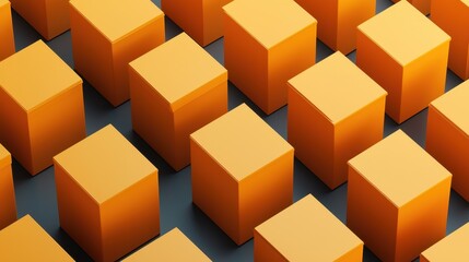 Vibrant Yellow Cubes Arranged in a Grid Pattern for Background or Design Element Use in Various Projects