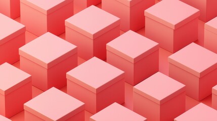 Aesthetic Arrangement of Pink Gift Boxes in a Modern Background for Creative Design and Marketing Projects