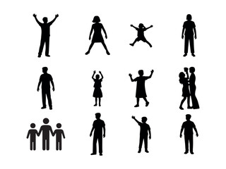 Diverse Family Silhouettes Representing Various Activities