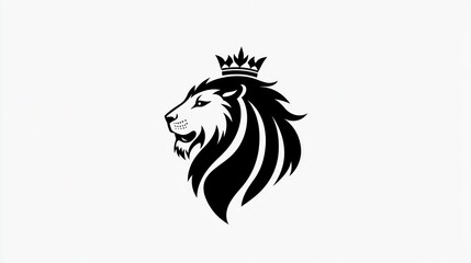 Fototapeta premium Profile view of a lion with a crown