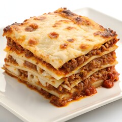 Homemade Lasagna with Golden Cheese and Meat Sauce