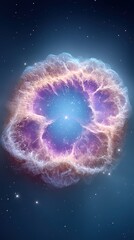 Colorful Cosmic Nebula in Deep Space with Starry Background