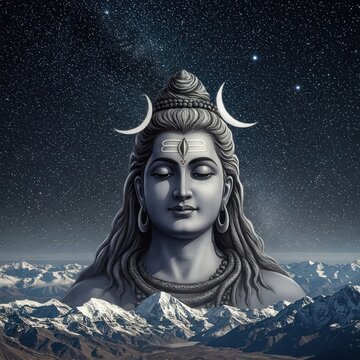 Mahadev Shivji Bholenath Shankar Neelkanth Adiyogi | 4K HD Mahashivratri Shivratri Wallpaper background picture | Lord Shiva meditation on Mount Kailash under starlit sky