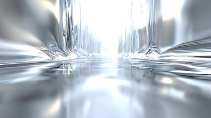 A silver and white image of a long