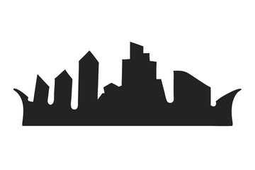 City Silhouette Illustration for Urban Art, Skyline Graphic, Metropolitan Design Sketch